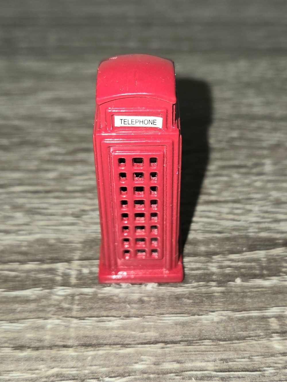 Miniature Metal Red London Phone Booth 1 3/4"